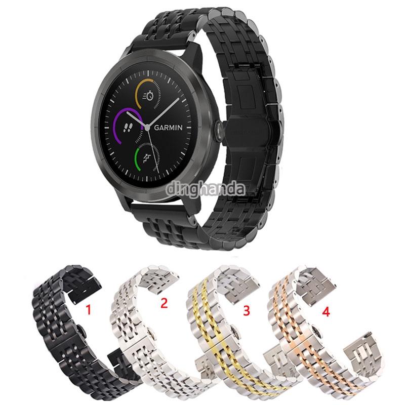 Bộ dây đeo bằng thép không gỉ có khóa bướm cho đồng hồ Garmin Vivoactive 3