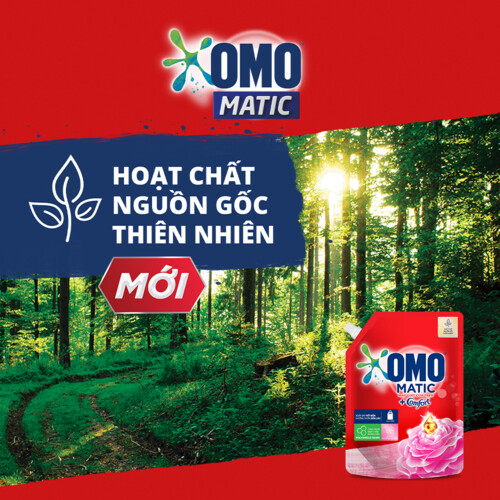 Túi Nước giặt OMO Matic Comfort Hương Hoa Hồng Ecuador cho máy giặt cửa trên 3.6kg