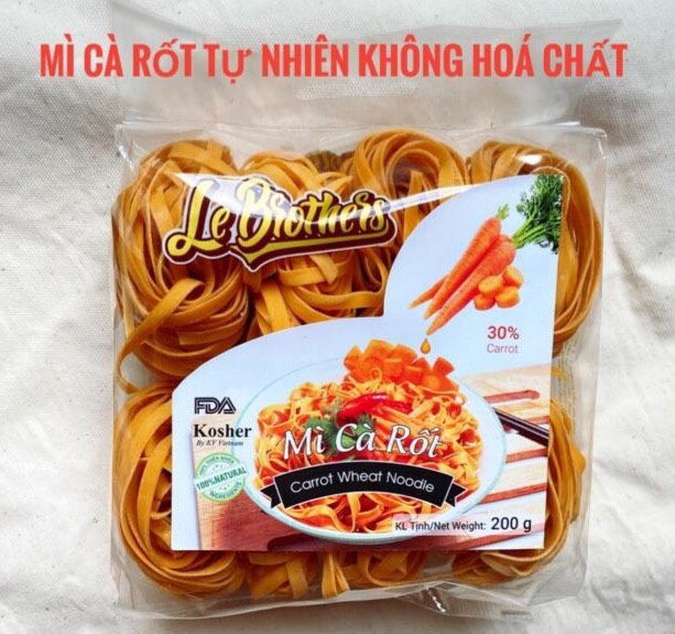 Mì Rau Củ Cà Rốt /Mỳ hữu cơ cho bé , mỳ rau củ organic/  Anpaso / Eat clean giảm cân, ăn chay, thực dưỡng, bổ sung vitamin, chất xơ 5 vị rau củ 200G