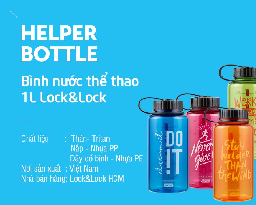 Bình nước thể thao Lock&amp;Lock ABF610 (màu đỏ hồng)