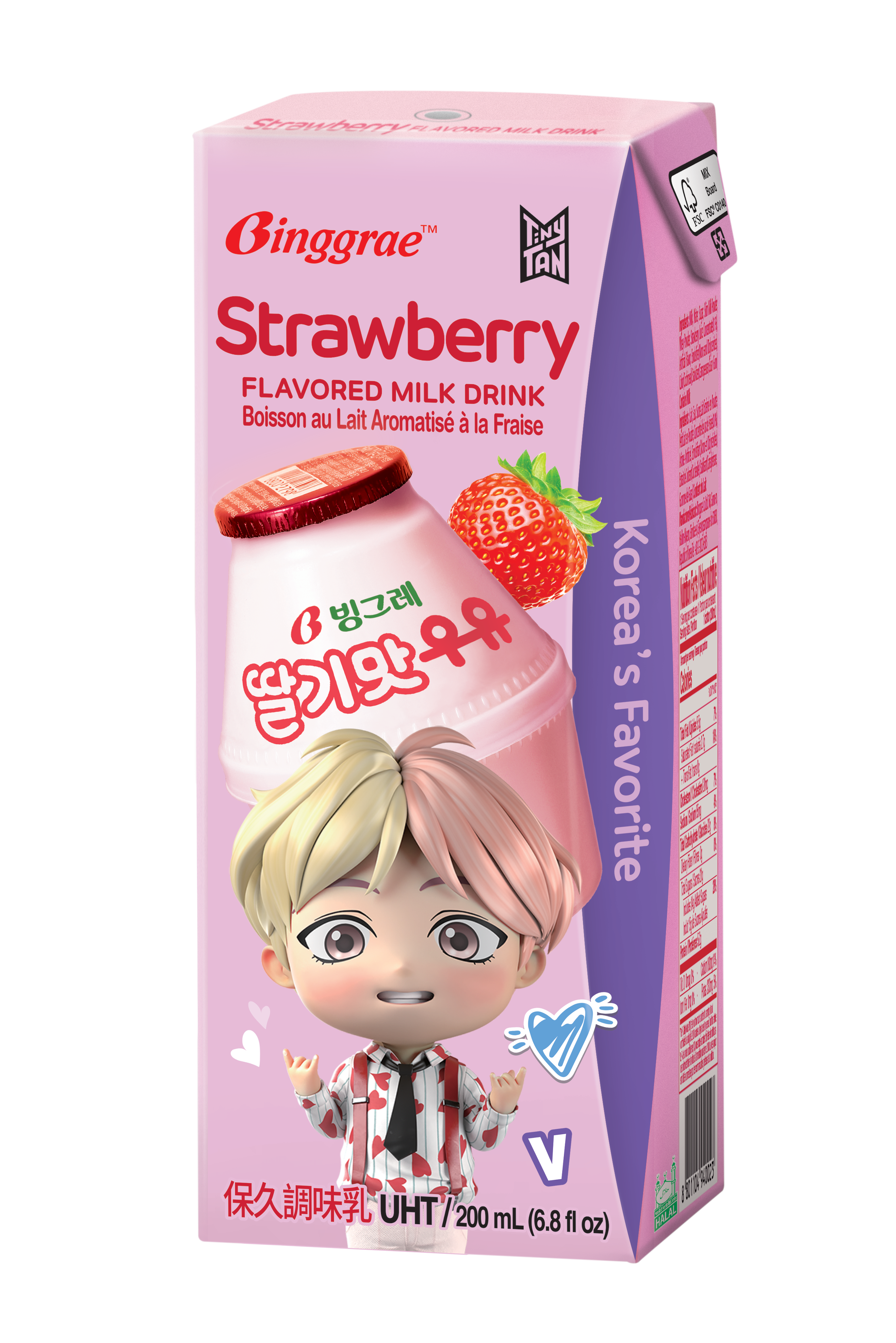 Lốc Sữa Dâu Hàn Quốc Binggrae Strawberry Milk (200ml x 6 hộp)