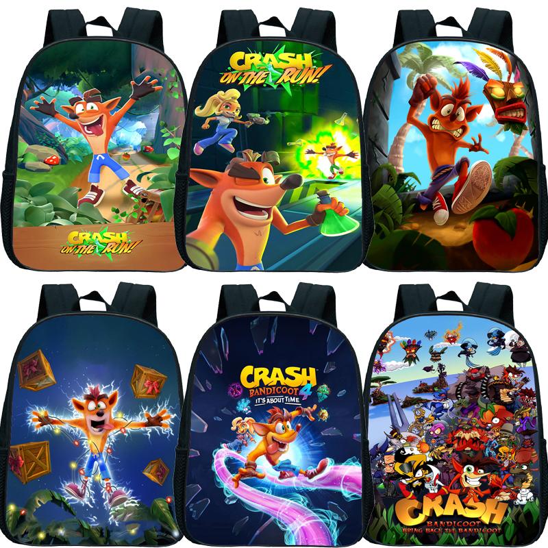 Trẻ Em Crash Bandicoot Trên Chạy Mẫu Giáo Ba Lô Bé Trai Bé Gái Hoạt Hình Anime Ba Lô Cho Bé Bé Tập Đi Có Túi Mochila