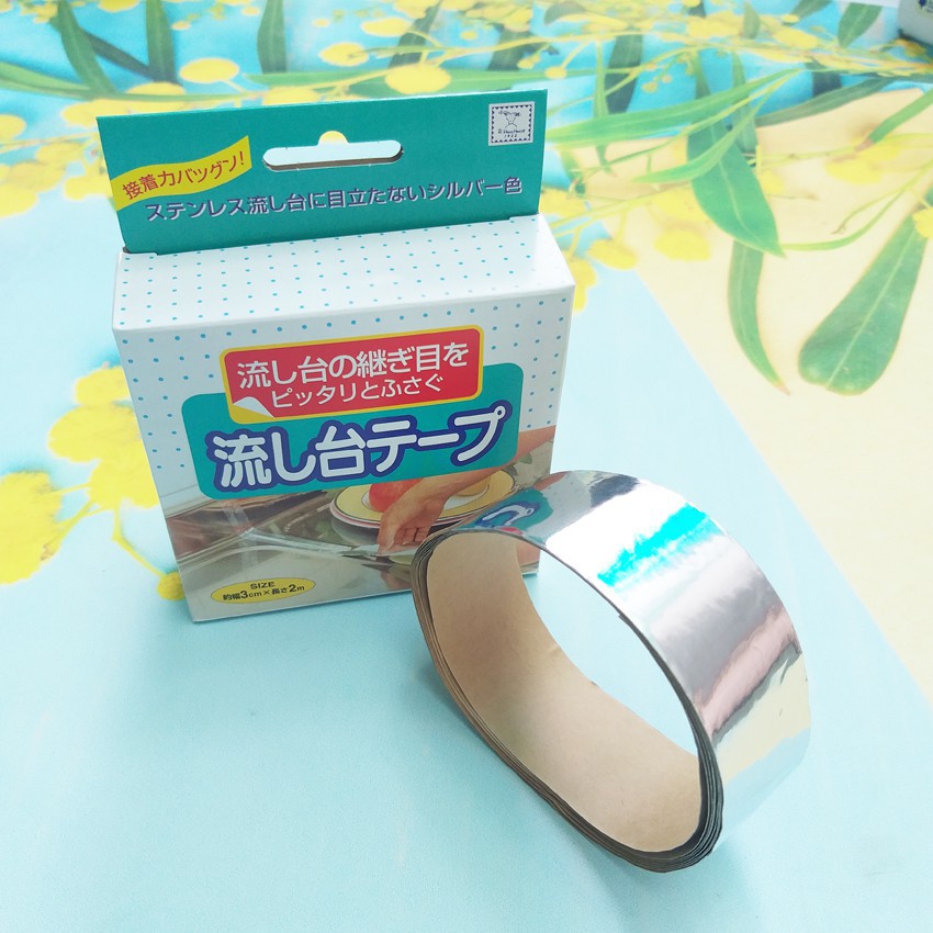 Băng Dính Nhôm Dán Kẽ Hở Ở Bếp, Bồn Rửa Bát, Bề Mặt Kim Loại - Nội Địa Nhật Bản