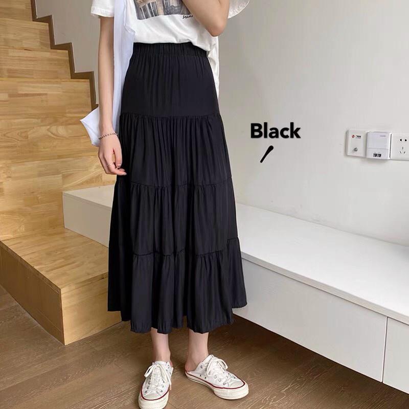 Chân váy tầng from dài from chuẩn dễ mix có nhiều màu chất liệu vải tằm xước có lót trong lưng thun
