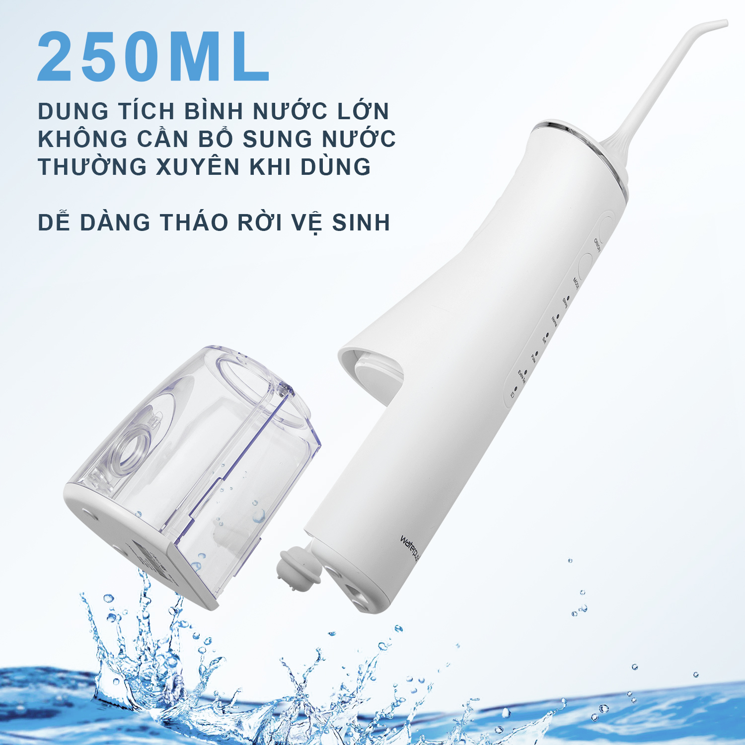 Máy tăm nước cao cấp WaterPush 2203 - Áp lực mạnh - Bảo hành Online 1 đổi 1 trong 12 tháng
