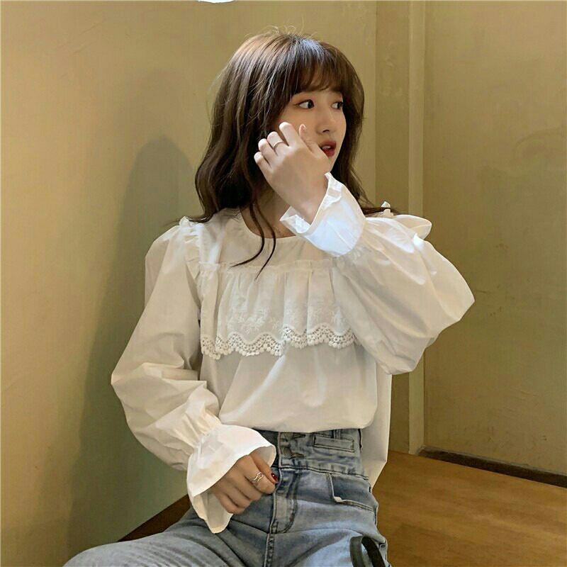 ÁO SƠ MI TRẮNG OVER SIZE BÁNH BÈO DỄ THƯƠNG