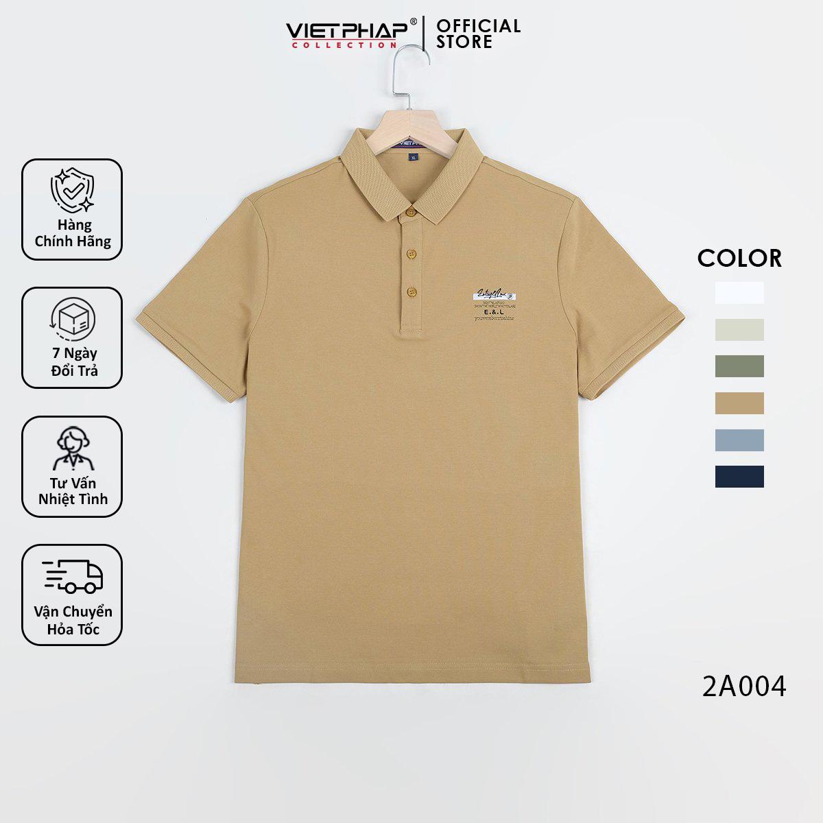 Áo Thun Polo Nam Cao Cấp VIỆT PHÁP / Form Basic- Chất liệu cotton dệt kiêu cá sấu co dãn thấm hút mồ hồi tốt 2A004