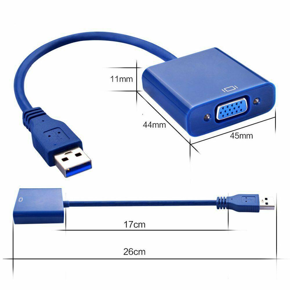 Cáp Chuyển Đổi USB 3.0 Sang VGA 1080P Cho Máy Tính Windows 7 8 10 Nhiều Màu Sắc
