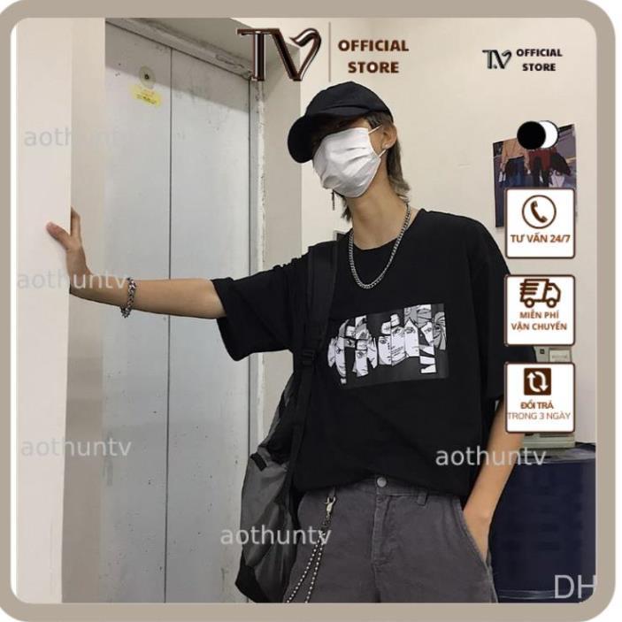 Áo thun nữ TVSTORE Áo phông tay lỡ form rộng NARUTO cotton mát màu trắng đen