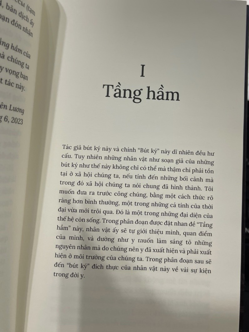 BÚT KÝ TỪ TẦNG HẦM - Dostoevsky – Dịch giả Thiên Lương - Nxb Văn Học