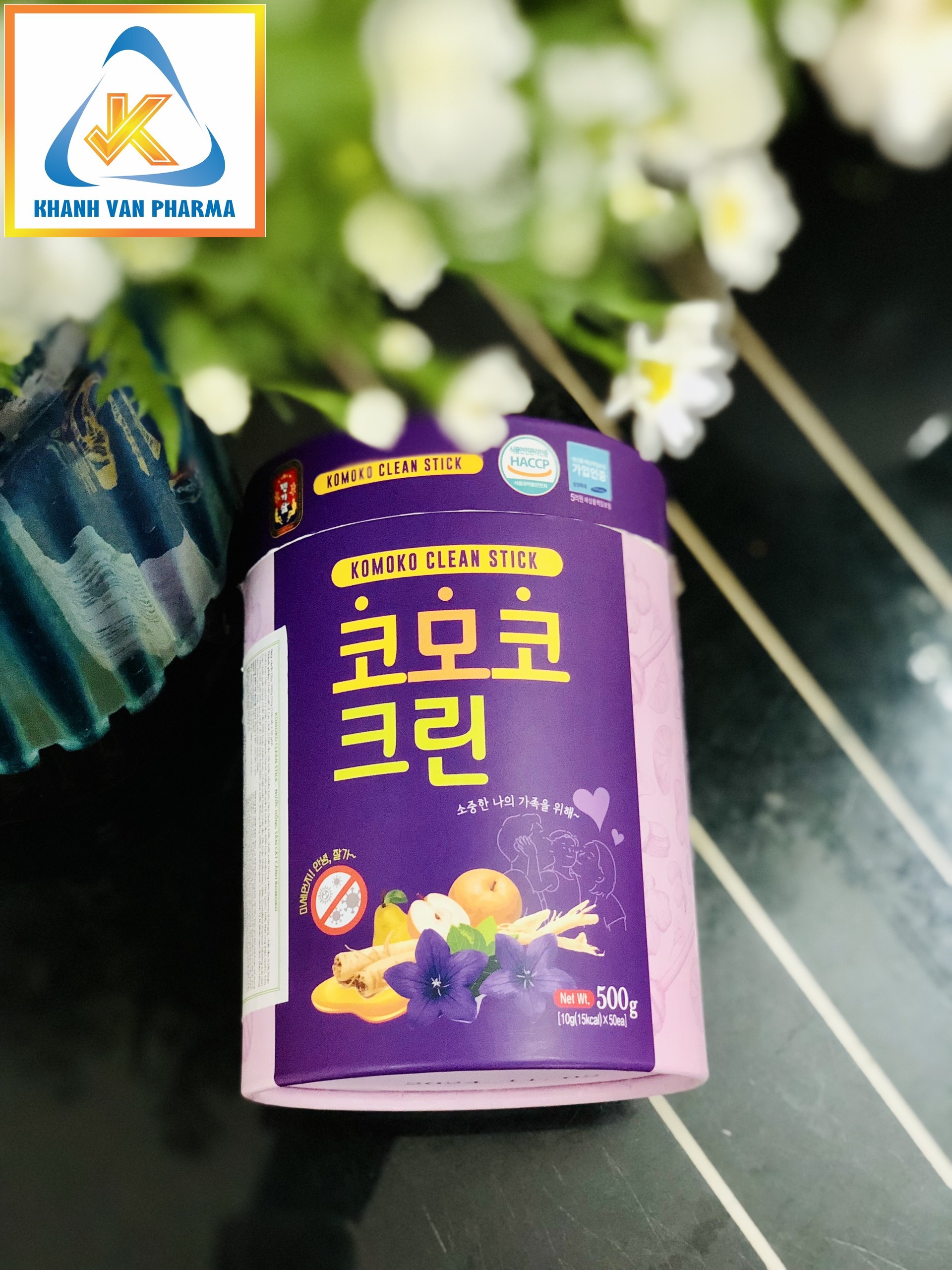 Nước Hồng Sâm Cát Cánh Komoko Hàn Quốc - Komoko Clean Stick - MYEONG KI SAM - Bảo vệ đường hô hấp - Hộp (500g) 50 gói x 10g - hàng nội địa, nhập khẩu chính ngạch