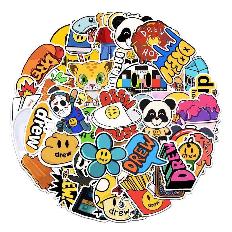 Set 50 sticker dán trang trí  hoạt hình không thấm nước
