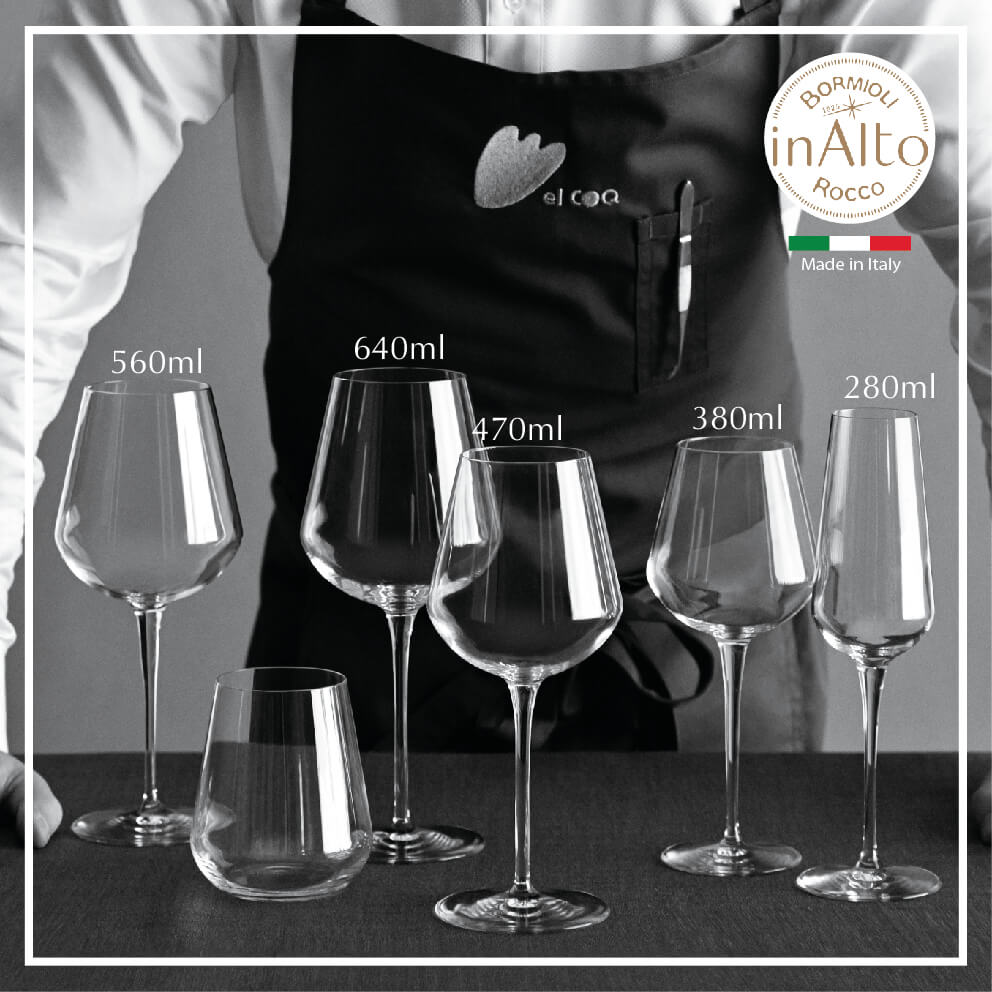 [ITALY] Ly uống rượu vang đỏ, vang trắng cao cấp thủy tinh, wine glass Inalto 470ml - Bormioli Rocco