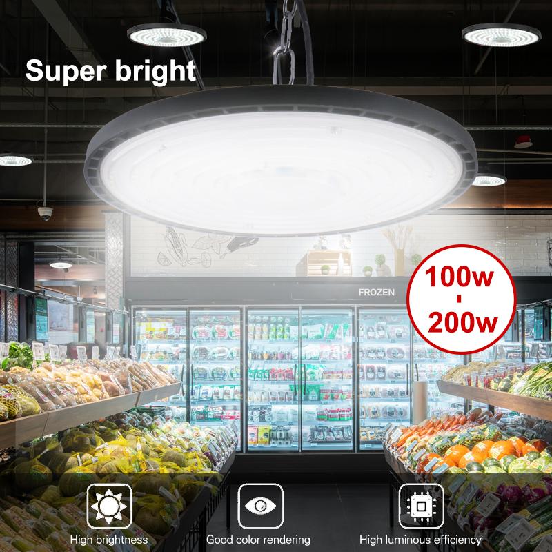 Ánh sáng công nghiệp Super Bright LED 200W 150W High Bay Light IP65 Alumium chống thấm cho nhà máy Gym Gym Factory