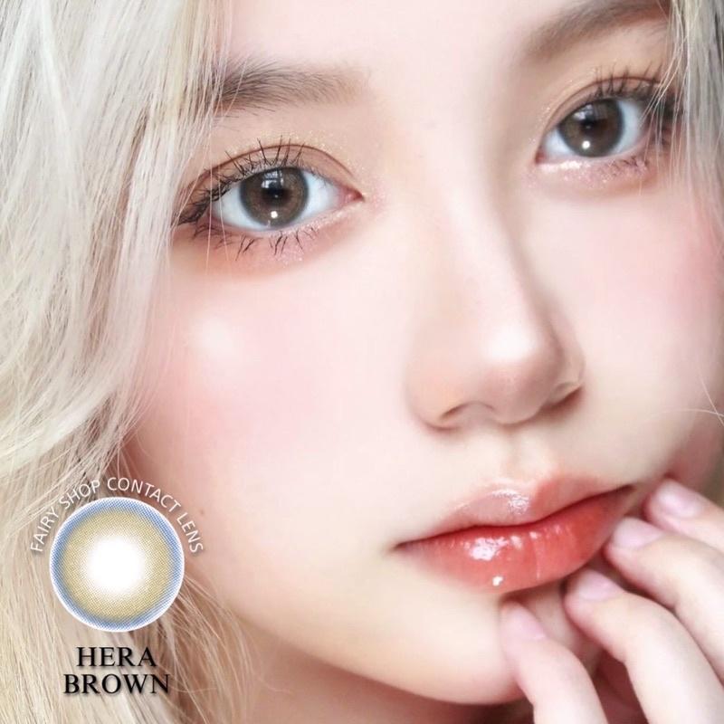 Kính Áp Tròng Hera Brown 14.0 - FAIRY SHOP CONTACT LENS Silicone Hydrogel độ 0 đến 10 độ lens cho mắt thở cao cấp