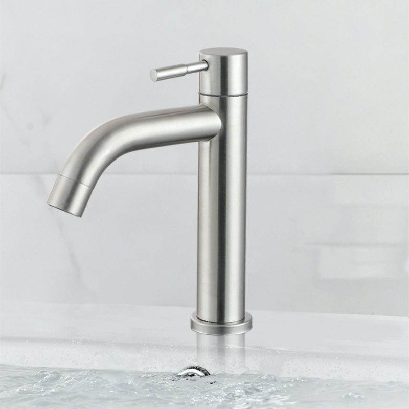 Vòi lavabo lạnh, vòi chậu rửa VHF2 cao cấp bằng hợp kim không rỉ phong cách hiện đại - Tặng 1 ống cao su non lắp vòi