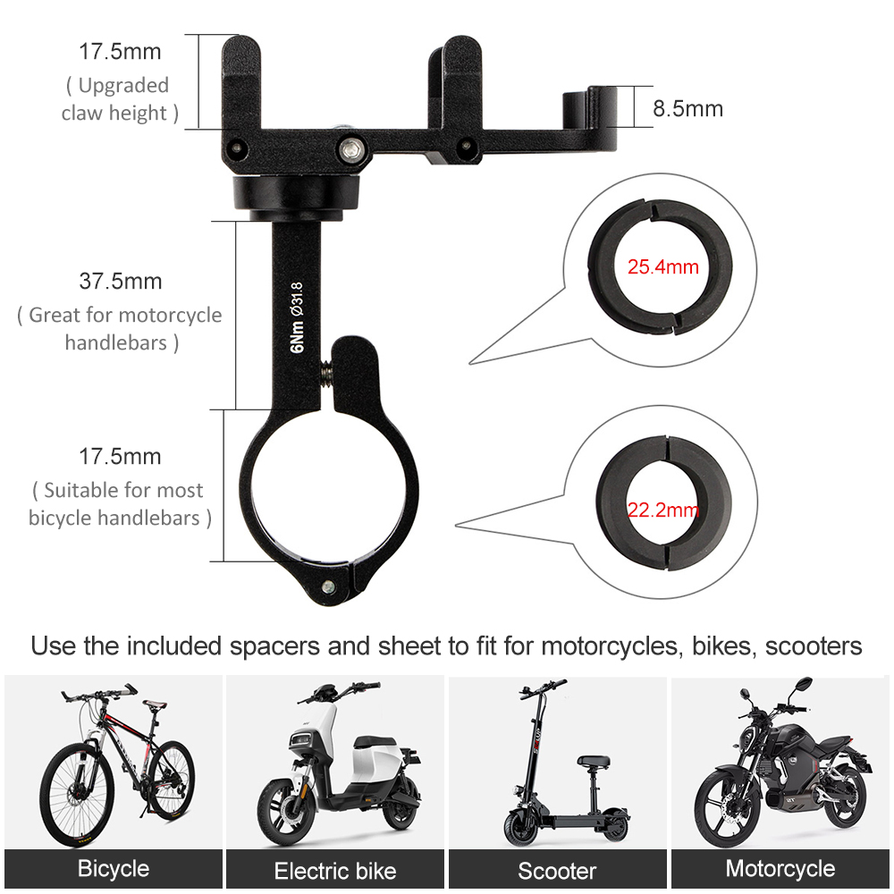 Giá đỡ điện thoại xe đạp chống trượt với hợp kim nhôm xoay 360 độ