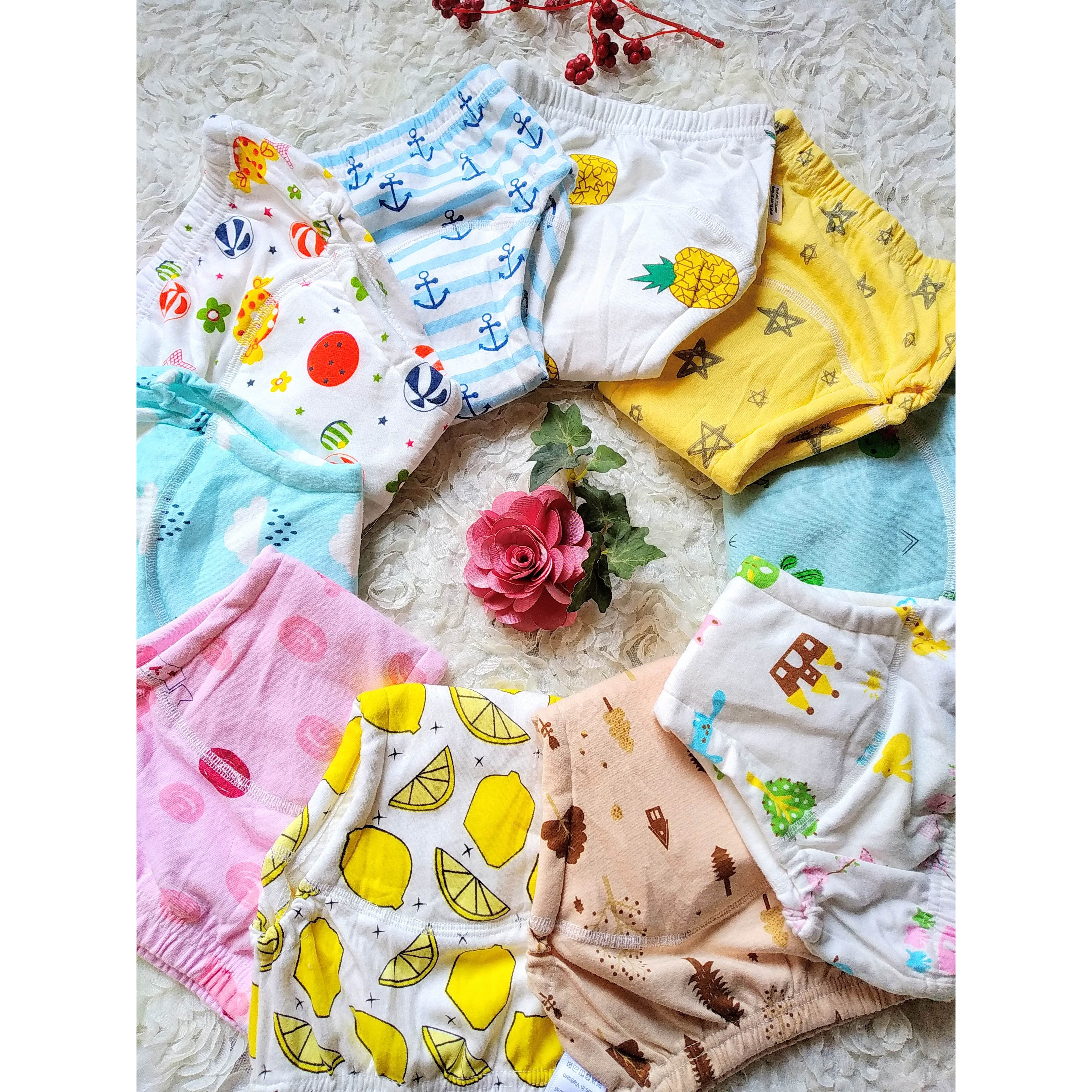 Combo 10 Quần bỏ bỉm vải cotton 6 lớp siêu thấm, thoáng mát hiệu Goodmama cho Bé Gái từ 5-17 kg