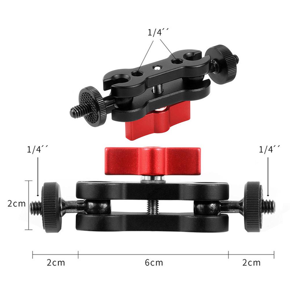 Đầu xoay 360 độ Anodisation Nhôm hợp kim cho Gimbal điện thoại Double Ballhead Mount 1/4 inch