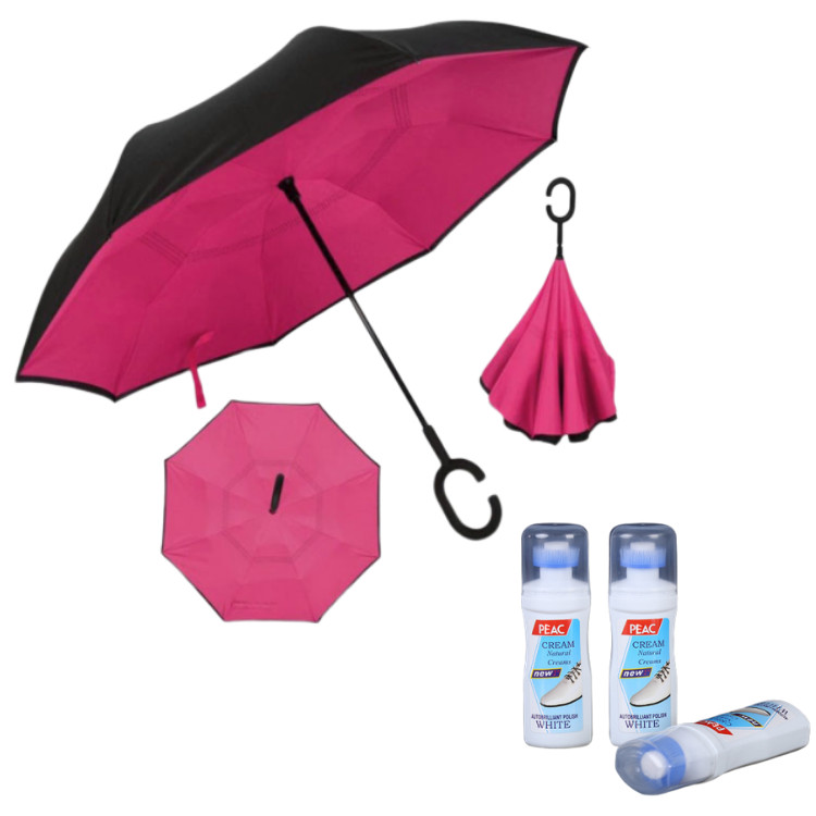 Ô dÙ Đóng Mở Ngược Thông Minh Tiện Dụng (Giao Màu Ngẫu Nhiên) + TẶNG KÈM Chai Tẩy Giày Plac Siêu Sạch