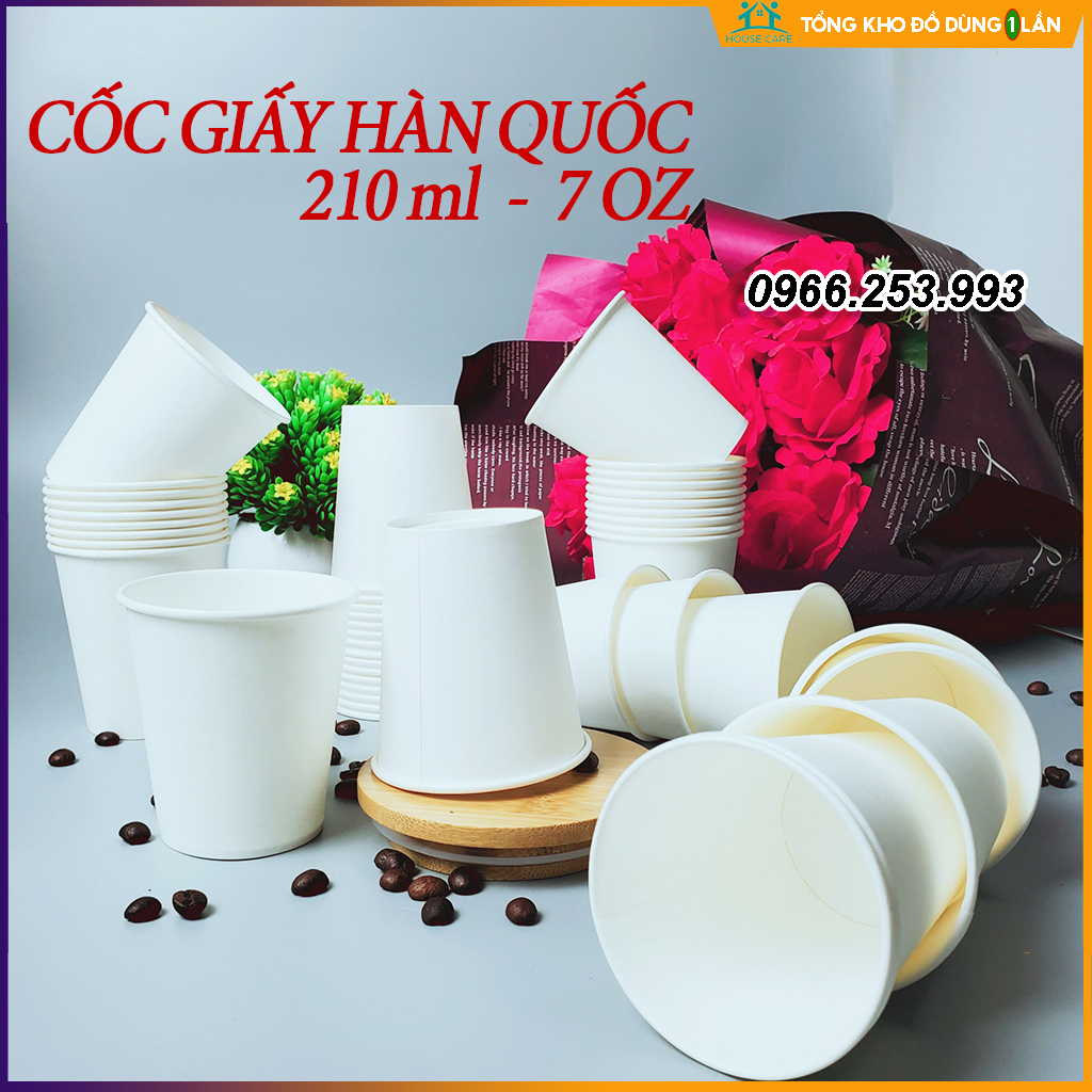 50 chiếc cốc giấy 210ml - 7OZ hàng cao cấp hàn quốc