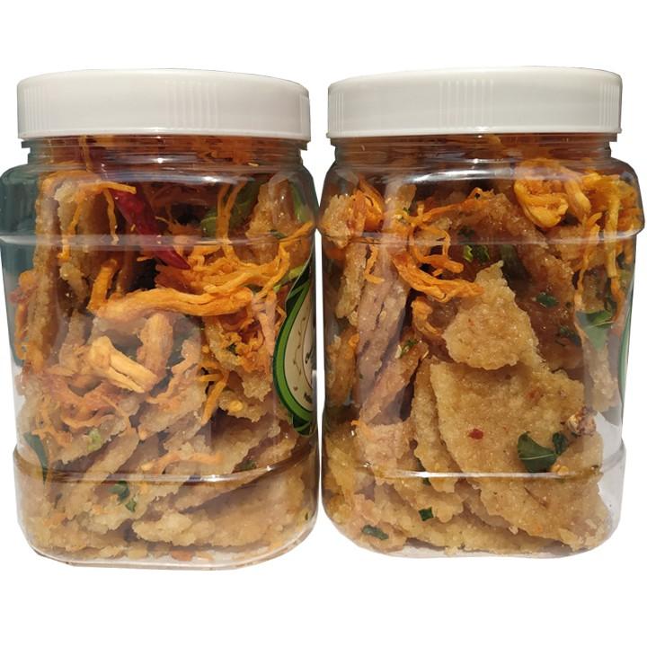 COMBO 2 HŨ CƠM CHÁY LẮC VÀ 1 HŨ KHÔ GÀ LÁ CHANH HIỆU SK FOOD