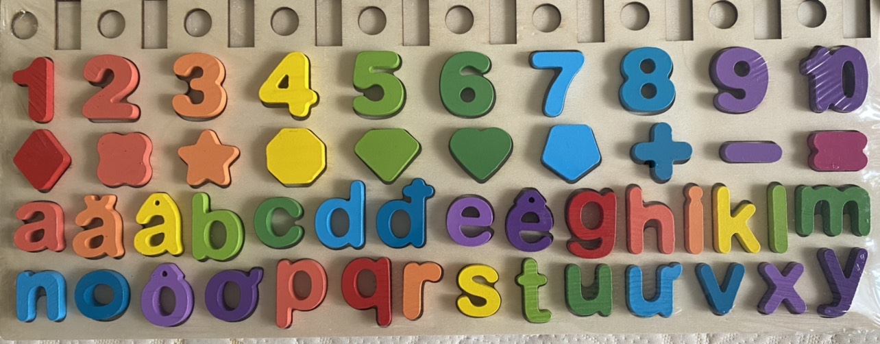 Bộ đồ chơi gỗ câu cá bảng chữ cái và ghép số học đếm cho bé, bộ bảng số và chữ thông minh