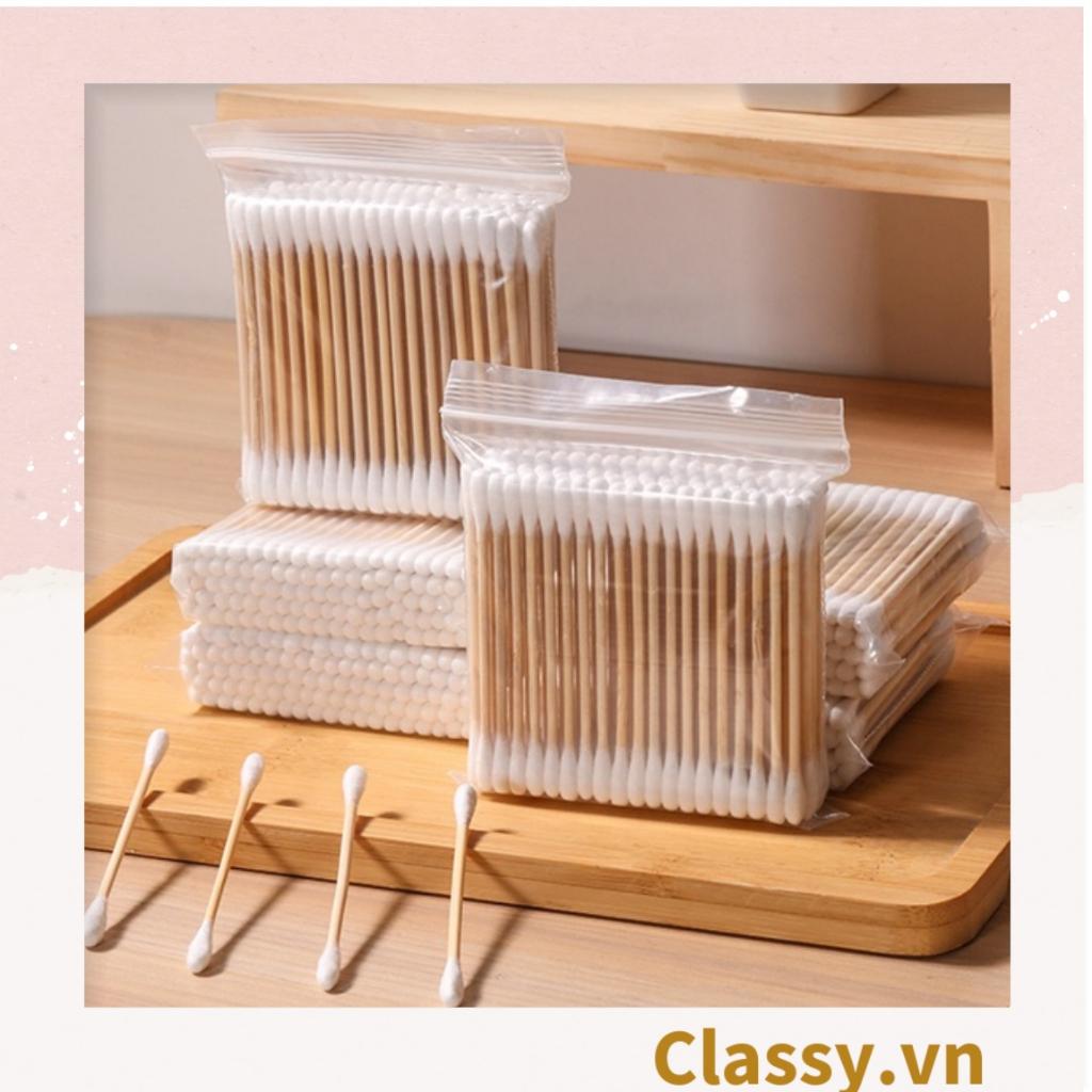 Túi 30 chiếc hoặc 100 chiếc bông tăm thân gỗ  Classy, dùng ngoáy tay, trang điểm, vệ sinh cá nhân PK1294