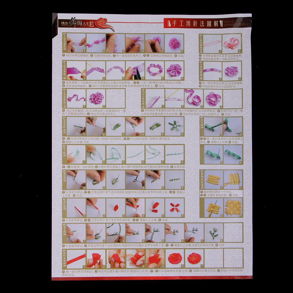 2x Handmade Ribbon Embroidery Kits DIY Cross Stitch Work 35x35cm
