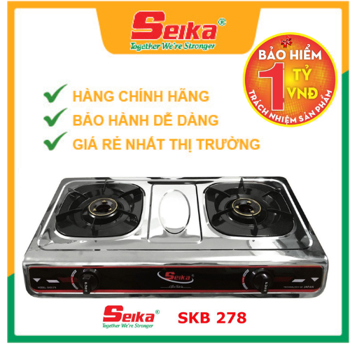 Bếp Gas Đôi Toàn Thân Inox Seika SKB278 - Hàng Chính Hãng