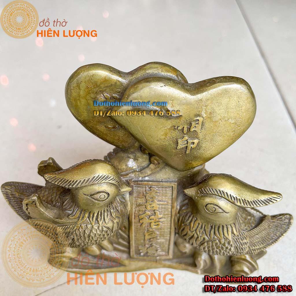 Tượng Đồng Đôi Chim Uyên Ương Trái Tim - Biểu Tượng Tình Yêu Và Thủy Chung