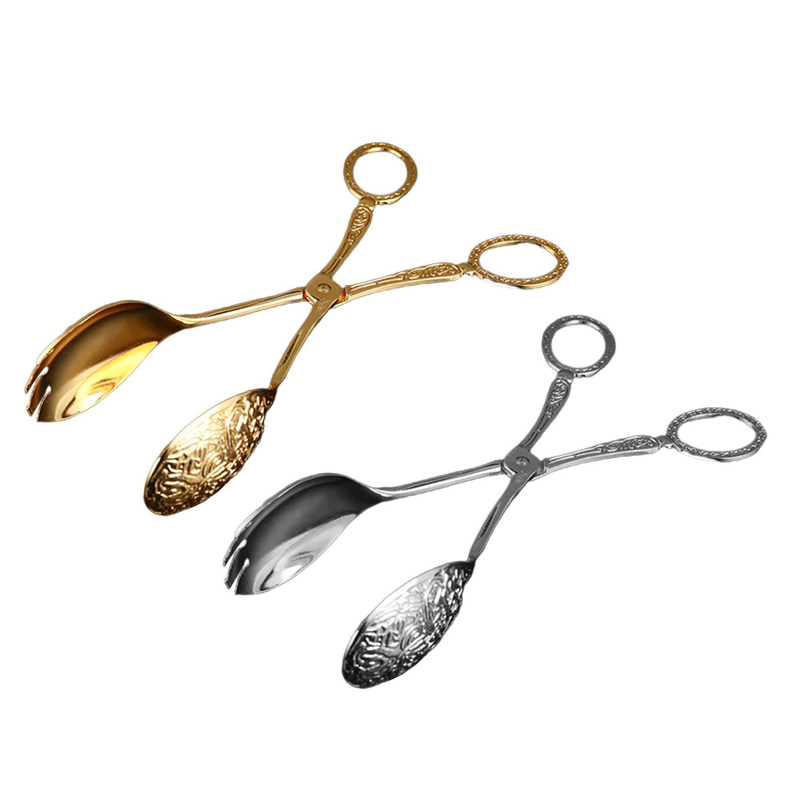 2x 23cm/9.1 inch Classic Kitchen Buffet Tongs Food Serving Tongs Salad Tongs