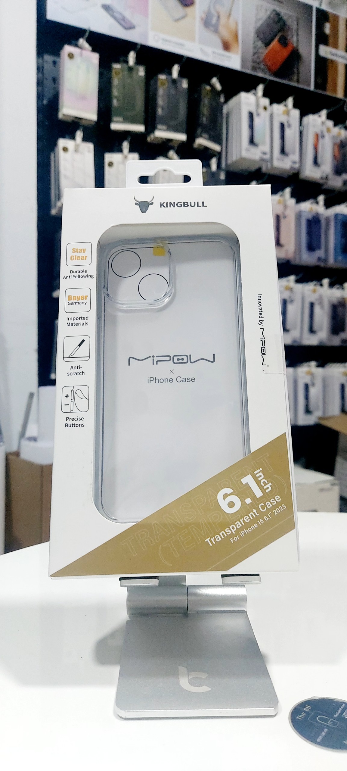 Ốp Trong Suốt Mặt Lưng Cứng Mipow Tempered Glass Case Dành Cho iPhone 15 Series Hàng Chính Hãng