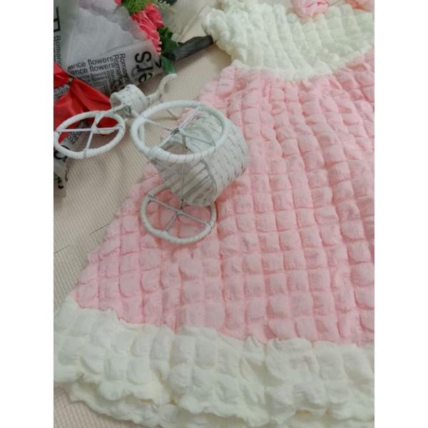 Váy babydoll nữ xoè 2 dây chất xốp ô phối trắng hồng trẻ đẹp phong cách duyên dáng mới bkfrreship