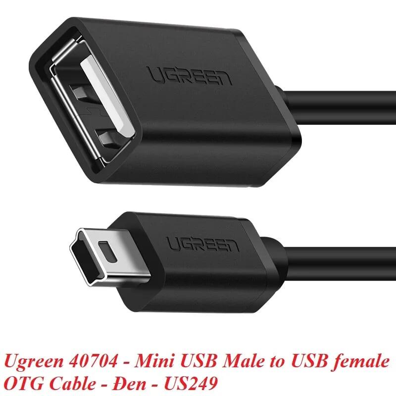 Ugreen UG40704US249TK 12CM màu Đen Cáp chuyển đổi MINI USB sang USB âm hỗ trợ OTG - HÀNG CHÍNH HÃNG