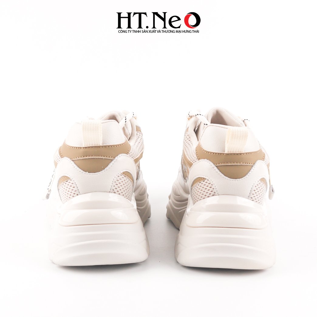 Giày thể thao, giày sneaker nữ đế cao su đúc, đế cao, chất liệu da kết hợp vải lưới, kiểu dáng trẻ trung, đi êm chân, thoải mái TTN19