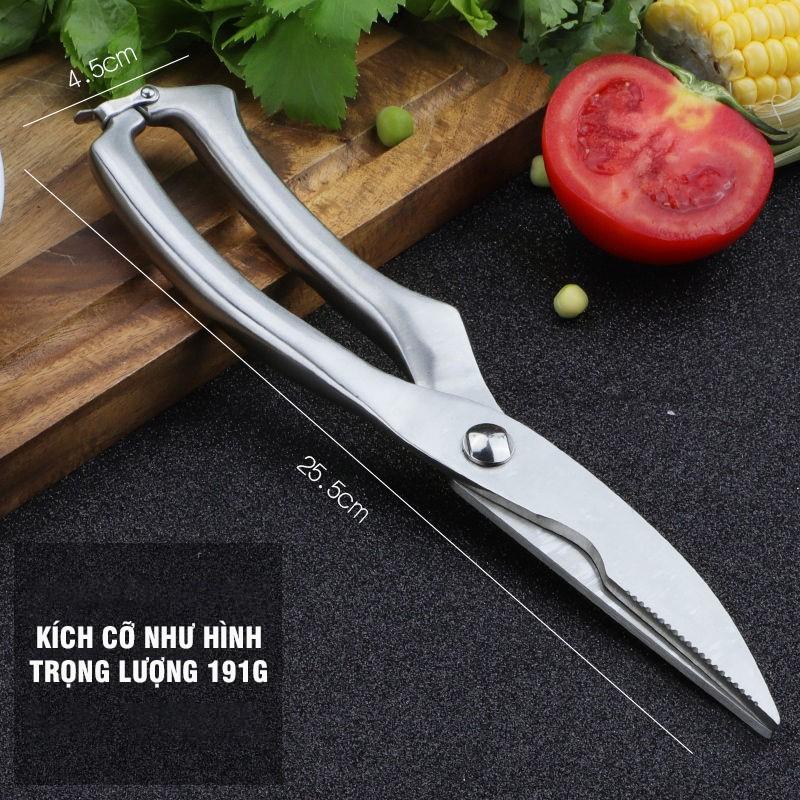 Kéo Cắt Gà, Cắt Xương Chuyên Dụng Có Lò Xo Đàn Hồi Chất Liệu Inox 304 Cao Cấp