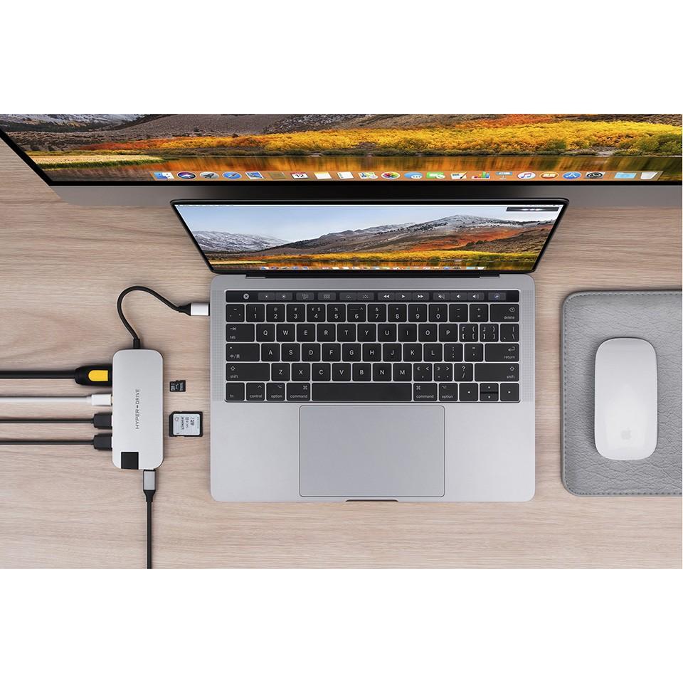 Cổng chuyển HyperDrive Slim 8-in-1 USB-C HUB cho Macbook &amp; Devices -  Hàng Chính Hãng