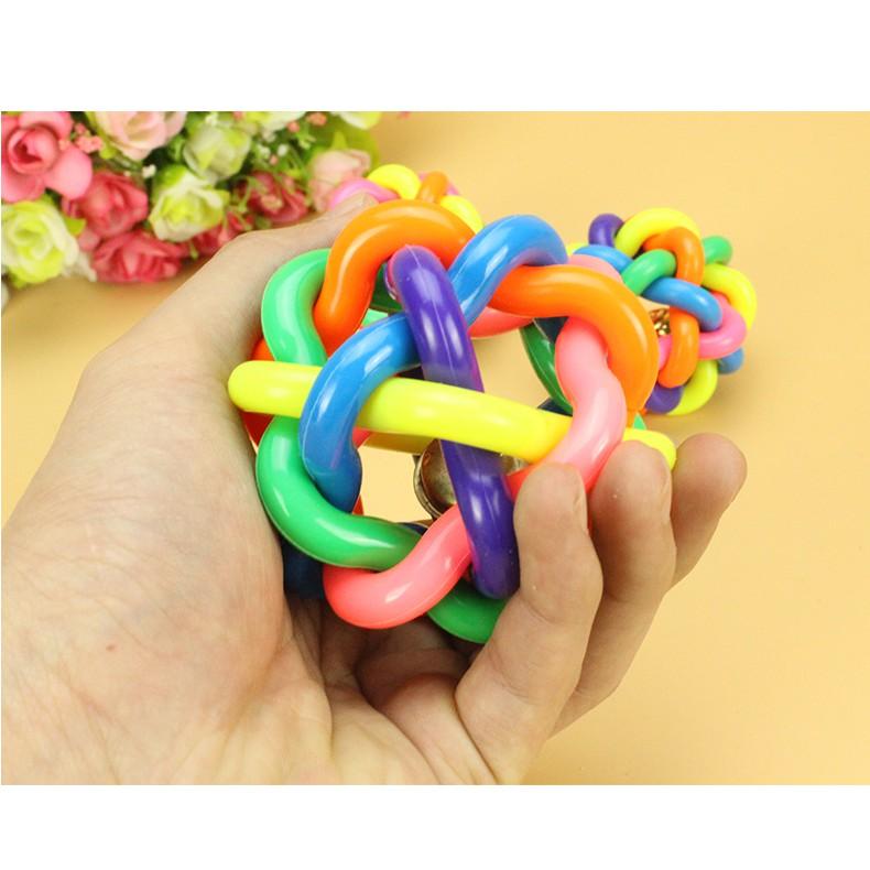 BÓNG 7 MÀU KÈM CHUÔNG CHO CHÓ MÈO - ĐỒ CHƠI CHO THÚ CƯNG