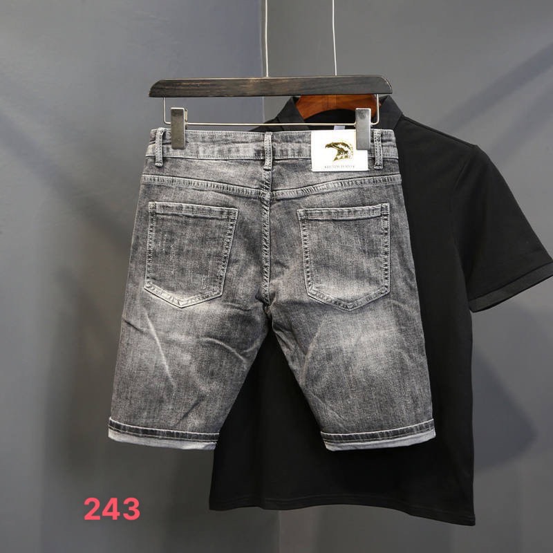 Quần short jean nam co giãn màu xanh trơn, quần sọt nam mẫu mới chất denim cao cấp thời trang Benny Fashion - MQ243