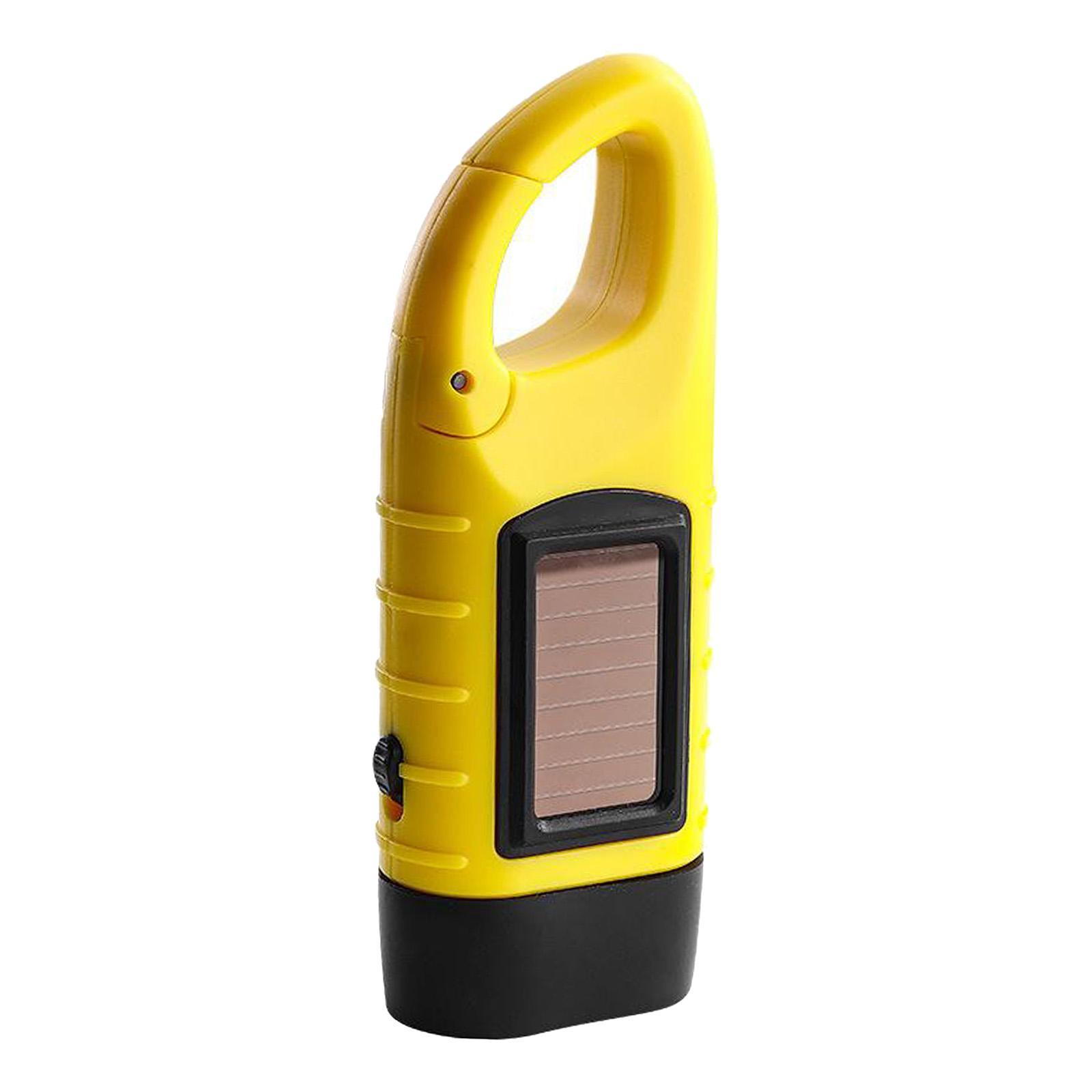 Solar Rechargeable Hand Crank Flashlight Bright Work   Yellow