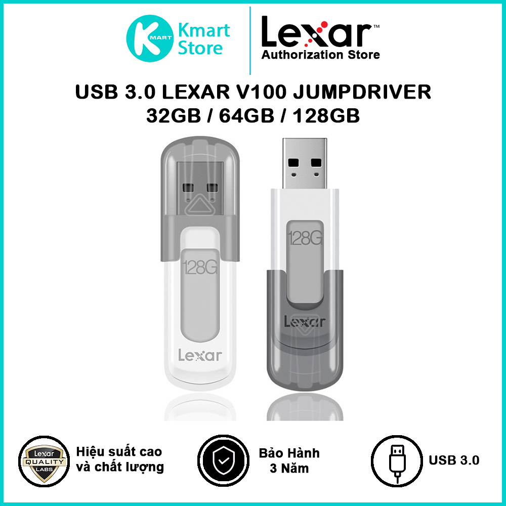 USB Lexar JumpDrive V100 128GB USB 3.0 - Hàng chính hãng