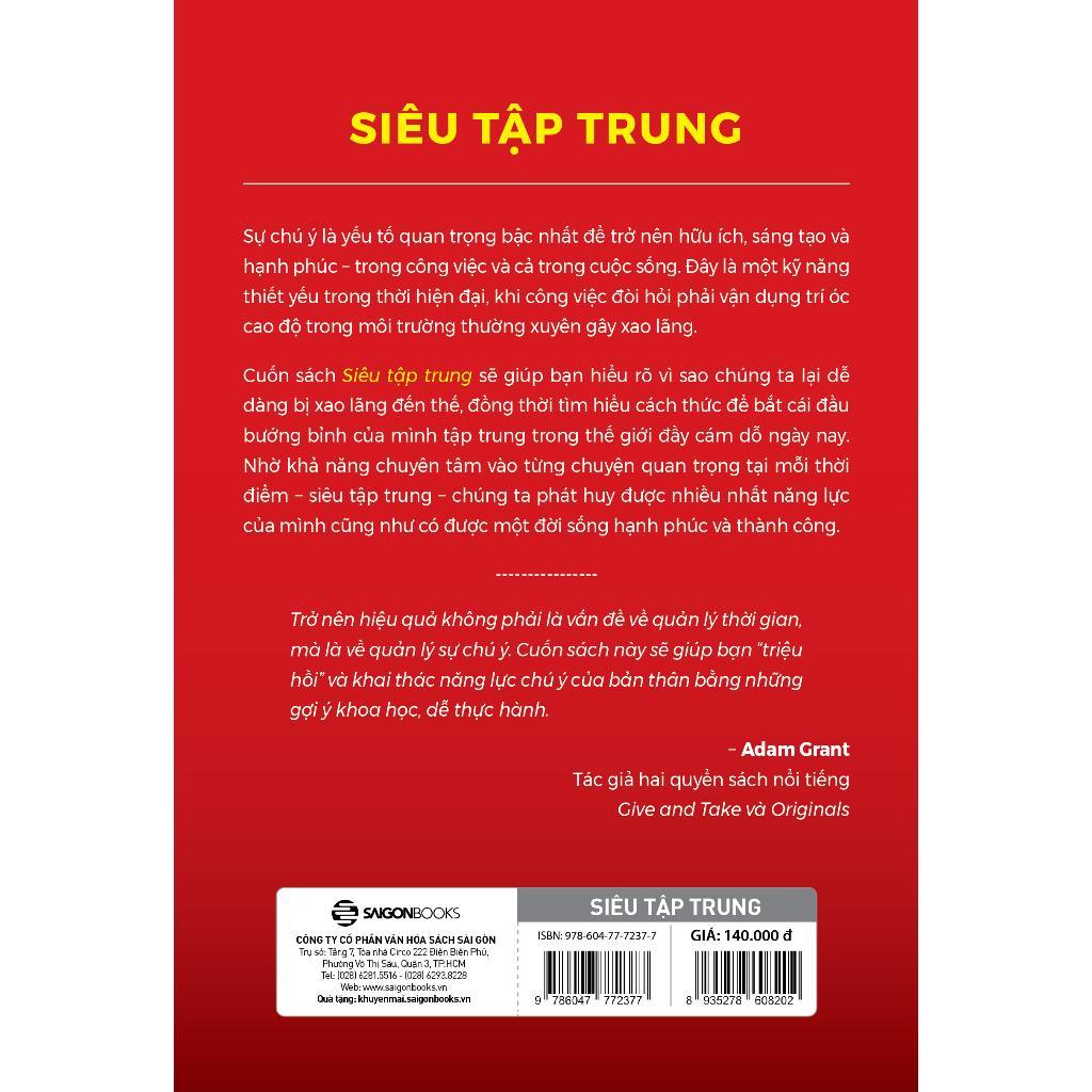 Sách - Siêu Tập Trung - Chris Bailey - Saigon Books