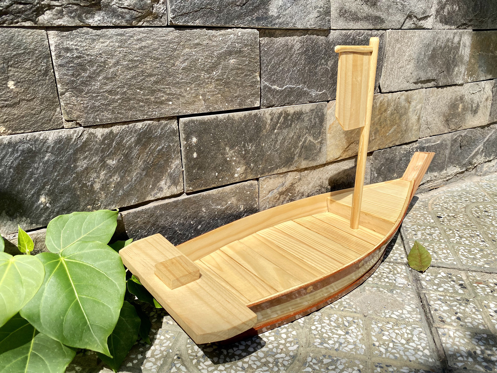 Khay Thuyền Gỗ 53cm Trang Trí Thực Phẩm và Sushi - Sashimi Nhật Bản