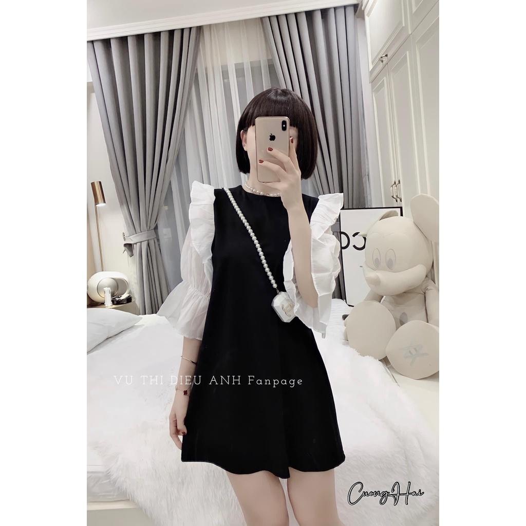 Váy suông tay phối tơ
