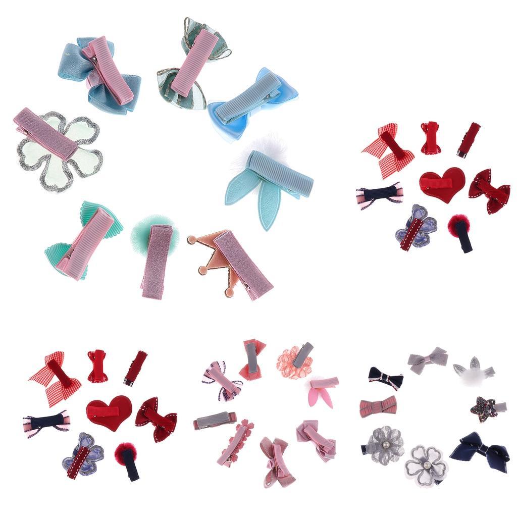 Mixed Design Kids Baby Girls Hair Bows, Hair Clips, Ribbon Alligator Hair Clips
