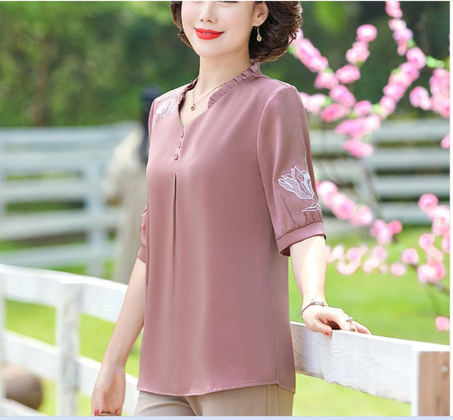 Áo Kiểu Nữ Trung Niên Lịch Sự SM64 - Hàng Quảng Châu Cao Cấp