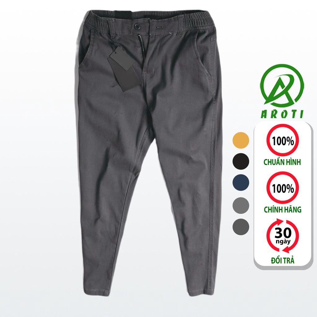 Quần Kaki Nam Đẹp AROTI Ống Suông Dài Rộng Vải Kaki Cao Cấp Mềm Mịn, Co Giãn Tốt Dáng Âu Đứng,Công Sở,Lưng Thun QK045-GS