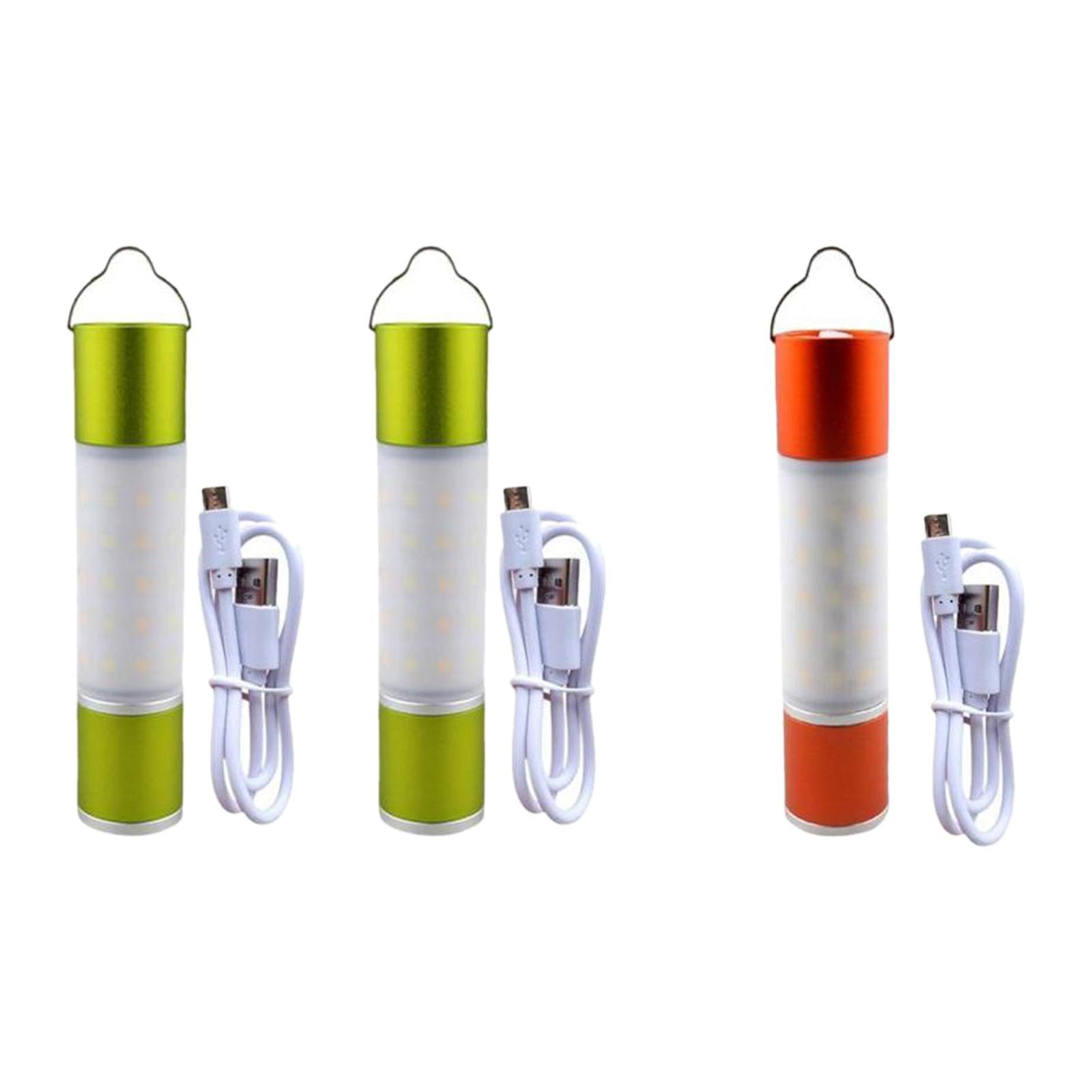 3Pcs Mini Flashlight USB Rechargeable Lightweight for Camping