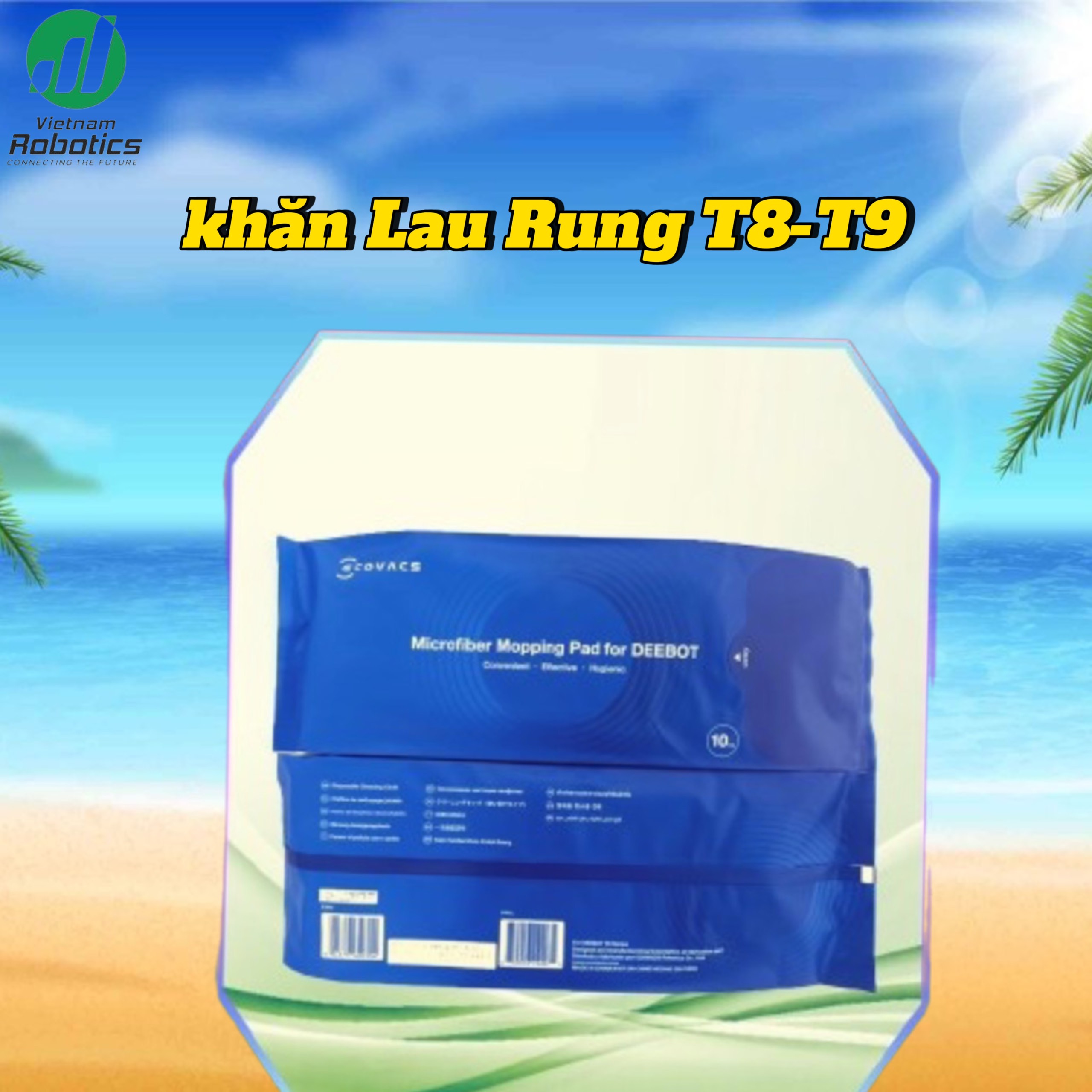 Combo 10 Khăn lau rung T8, T9 - Sử dụng cho Deebot T8, T9 - Hàng chính hãng